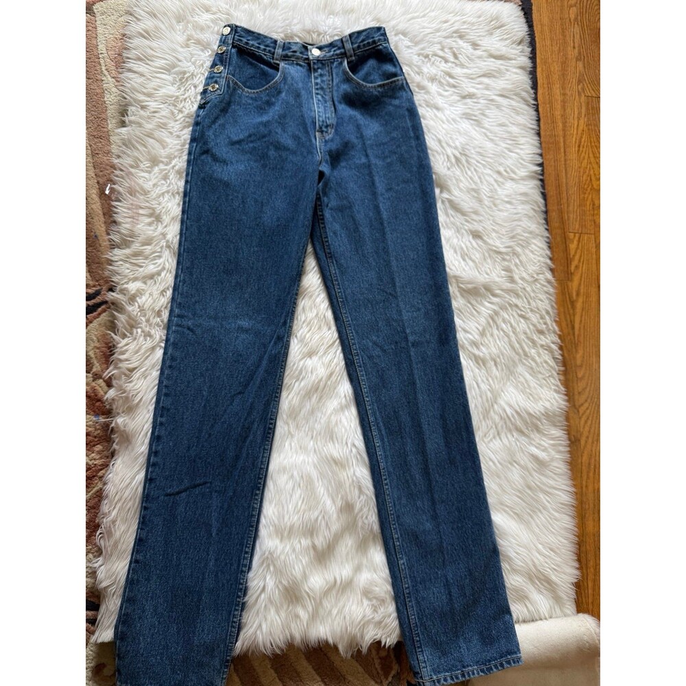 Classic Dark Blue Straight Leg Women's Jeans - Picture 2 of 9